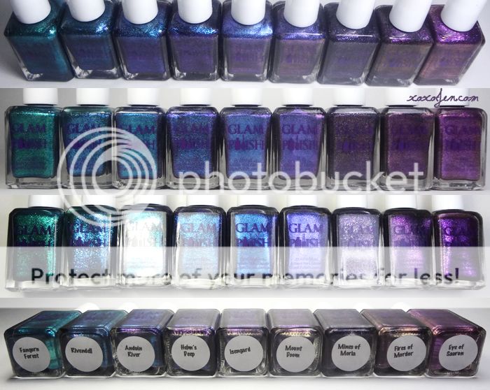 xoxoJen's collage of Glam Polish The Epic Journey collection xoxoJen's collage of Glam Polish The Epic Journey collection