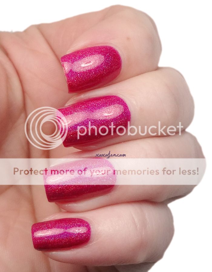 xoxo, Jen's swatch of Glitterdaze Pop Pink Bubbly nail polish xoxo, Jen's swatch of Glitterdaze Pop Pink Bubbly nail polish