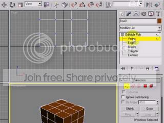 Select vertex editing mode