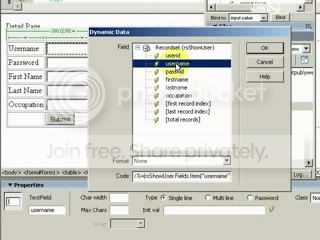 Double-click appropriate dynamic field