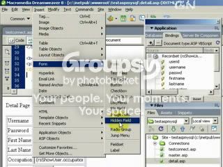 Select Insert Hidden Field