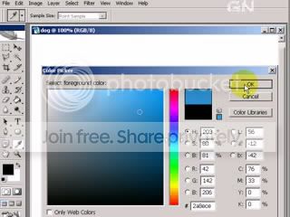 Select foreground color from color picker