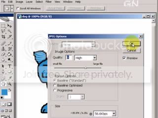 select Save Jpeg Options