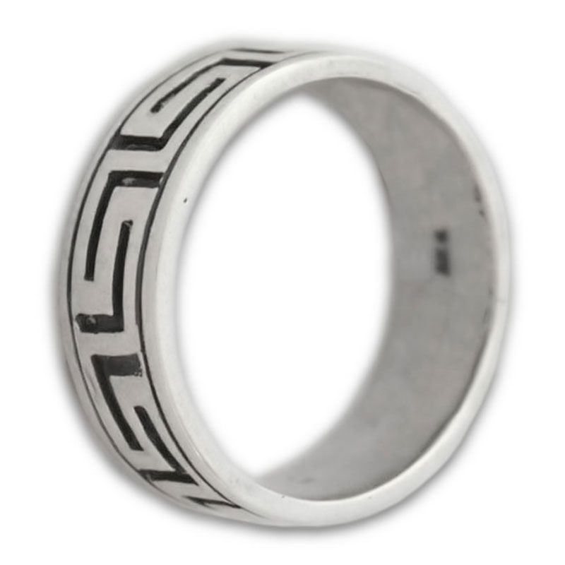 MeanderGreek Key Men's Sterling silver Ring Greek Jewelry